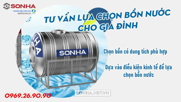 Tư vấn lựa chọn dung tích bồn nước phù hợp với số lượng thành viên và nhu cầu sử dụng của gia đình