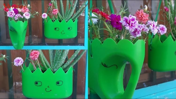 Chậu hoa treo độc đáo từ chai nước giặt