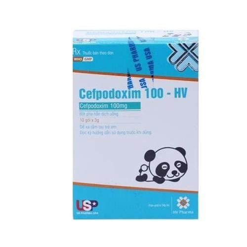 Thuốc Cefpodoxim 100mg dạng bột pha hỗn dịch được chỉ định điều trị nhiễm khuẩn ở trẻ em