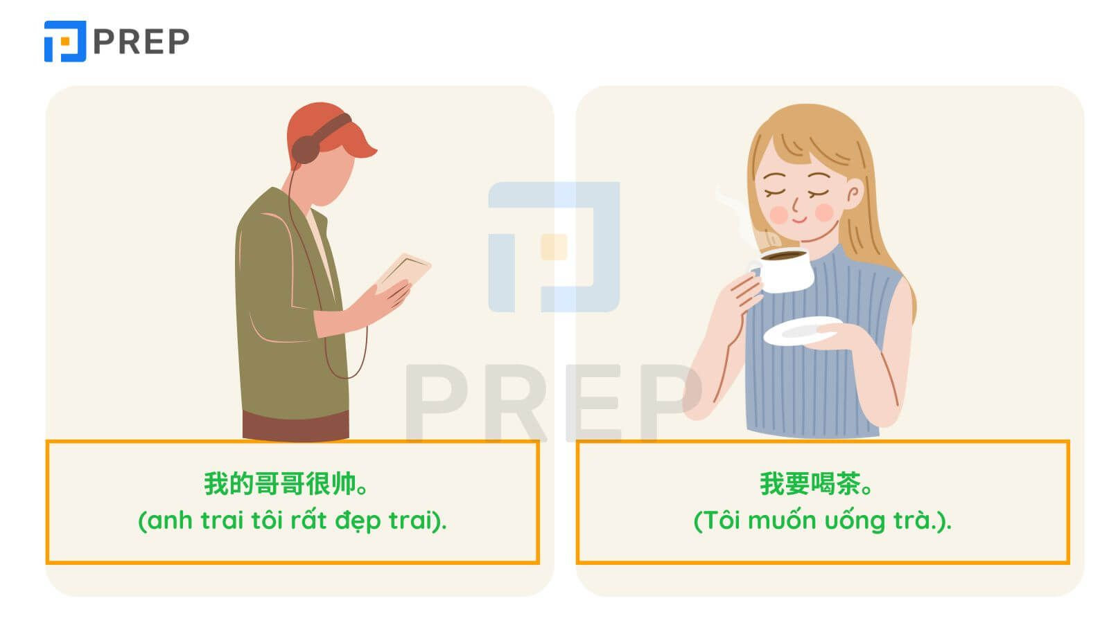 Ví dụ từ vựng HSK 1 trong bộ 5000 từ tiếng Trung