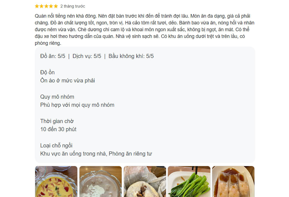 Đánh giá cao về không gian và hương vị món ăn tại Cửu Long Quán Quận 5