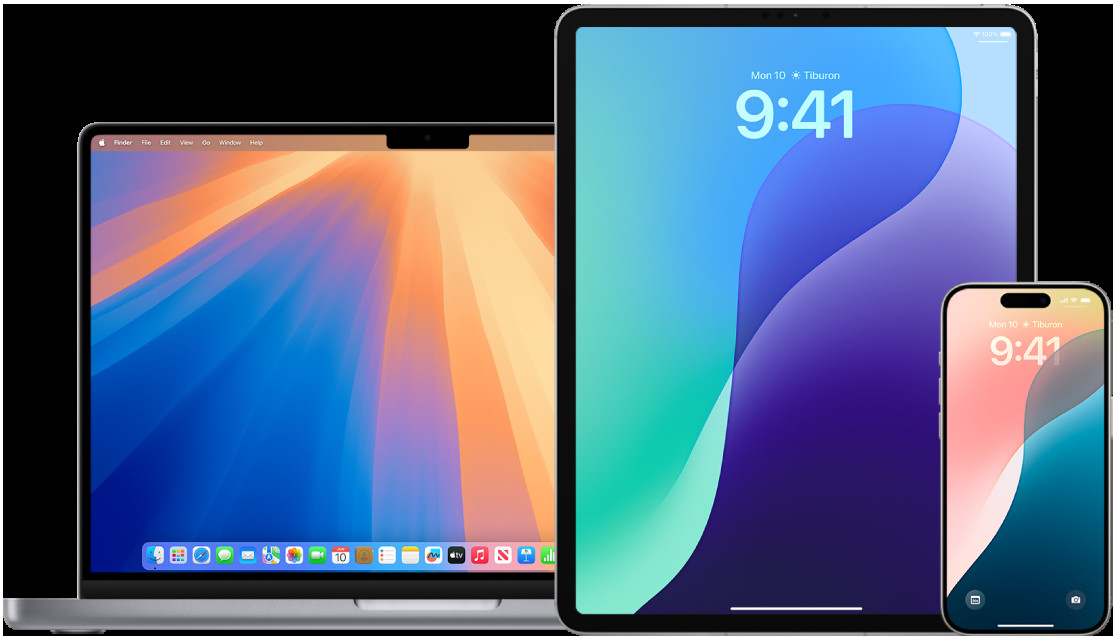 MacBook Pro, iPad và iPhone minh họa hệ sinh thái Apple với tính năng bảo mật theo dõi.