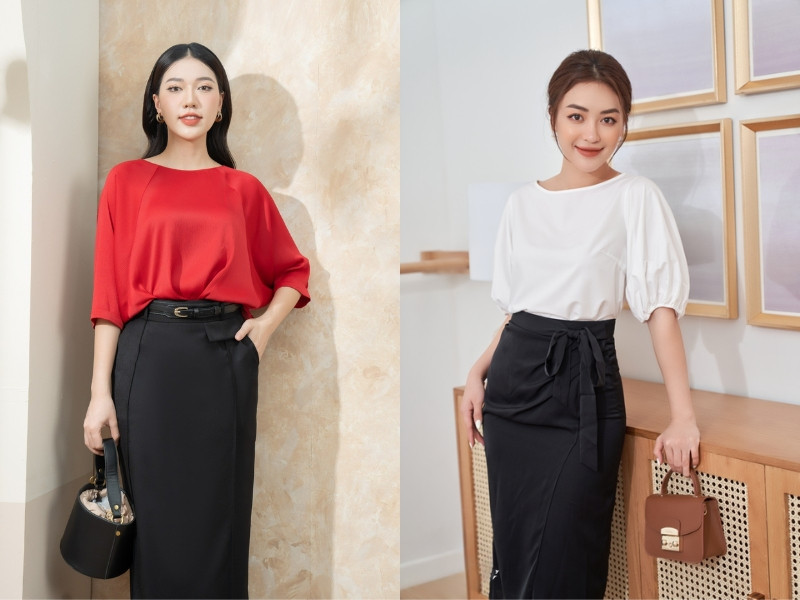 Áo cổ thuyền giúp làm nổi bật xương quai xanh