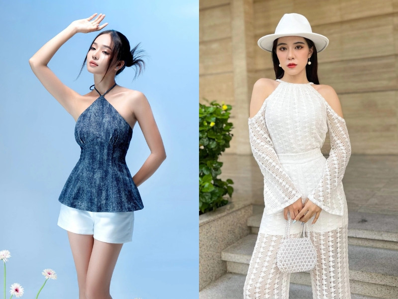 Mẫu áo cổ yếm thu hút và thể hiện sự gợi cảm