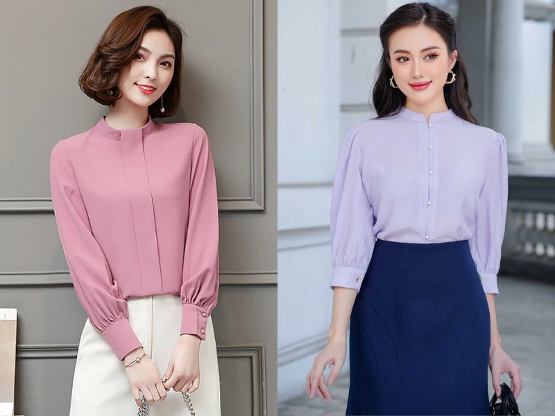 Áo sơ mi cổ trụ tạo cảm giác thoải mái cho người mặc