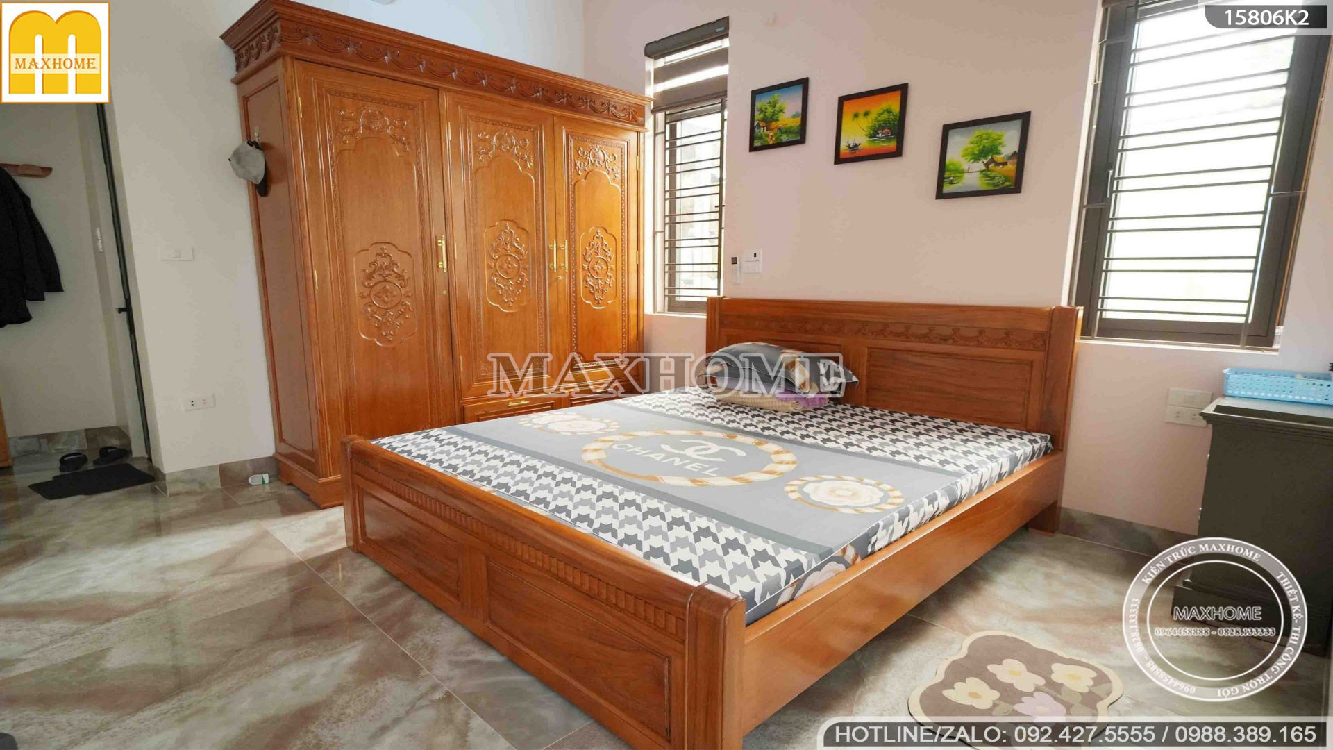 Nội thất gỗ cao cấp cho nhà 2 tầng hiện đại