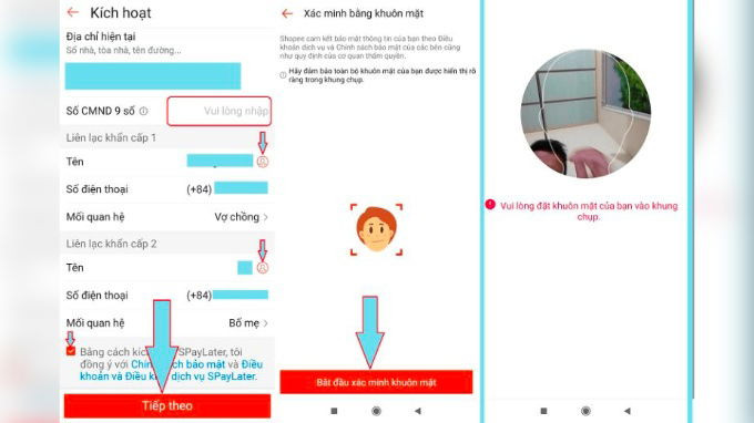 Xác nhận khuôn mặt để hoàn tất quá trình kích hoạt SpayLater