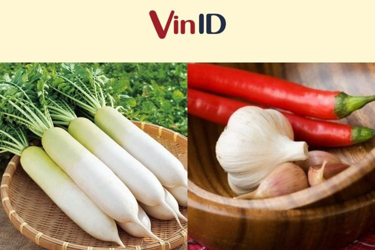 Chuẩn bị nguyên liệu cơ bản làm củ cải muối tỏi ớt truyền thống