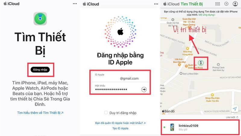 Đăng nhập iCloud trên Safari để định vị iPhone của người khác