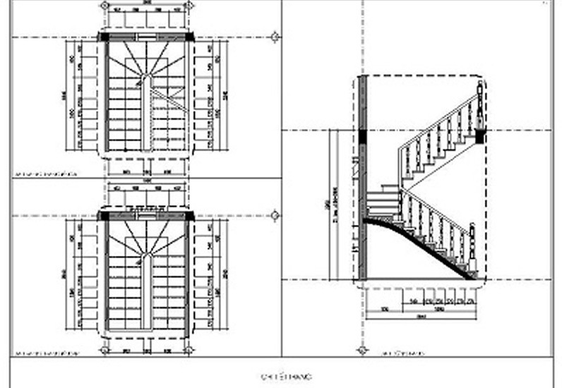 Sơ đồ chia bậc cầu thang hợp lý dựa trên chiều cao tầng và các quy chuẩn