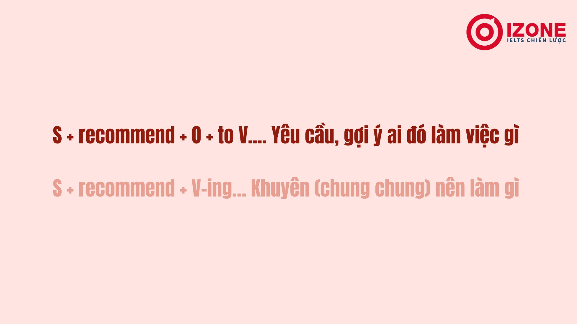 So sánh recommend to V và recommend Ving để dùng đúng ngữ cảnh