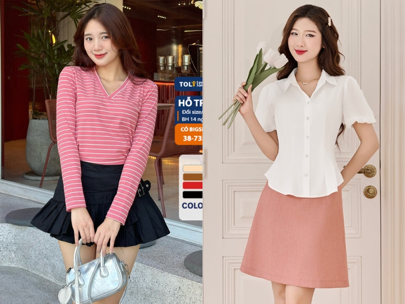 Dáng người đầy đặn nên chọn các áo có cổ chữ V sâu