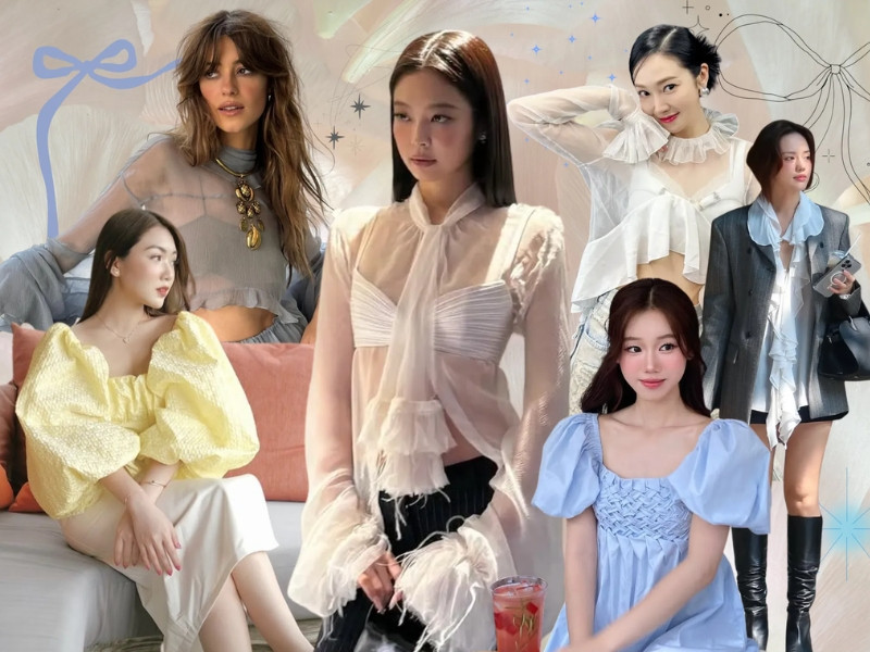 Dáng người mảnh mai thường phù hợp với kiểu áo bèo nhún