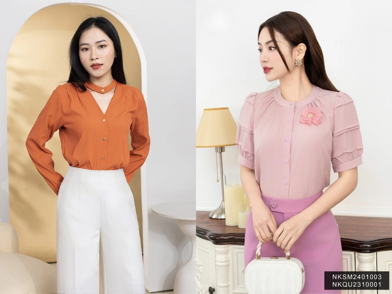Cổ áo sơ mi cách điệu