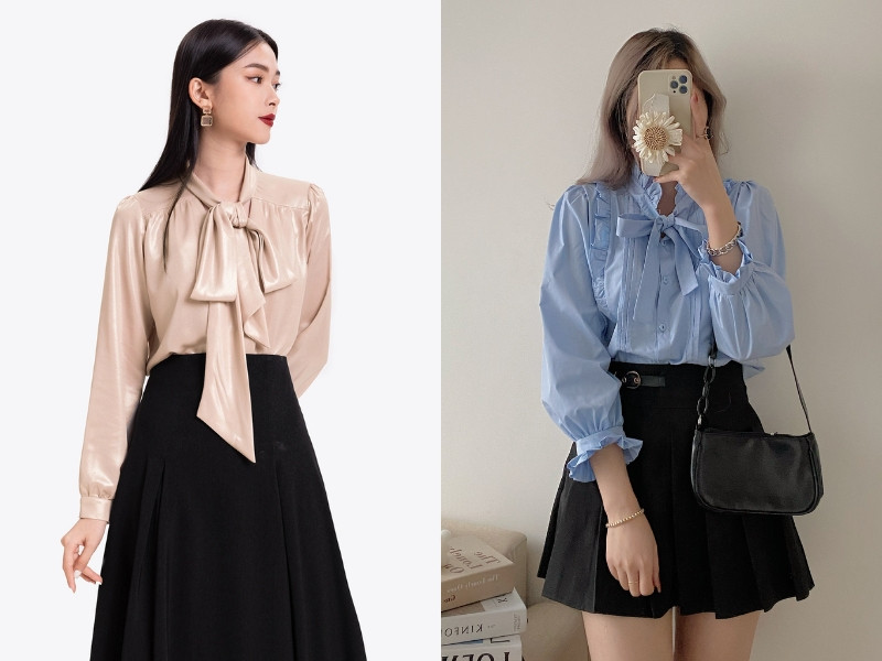 Cổ sơ mi nơ phù hợp với các phong cách vintage