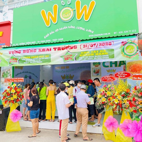Cửa hàng cháo dinh dưỡng Wow với thực đơn phong phú