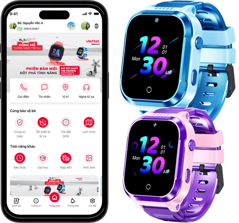 Giao diện cuộc gọi trên đồng hồ định vị trẻ em MyKID 4G Lite V2 Viettel