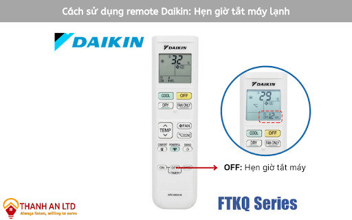 Cài đặt hẹn giờ tắt máy lạnh Daikin với nút OFF (Timer)