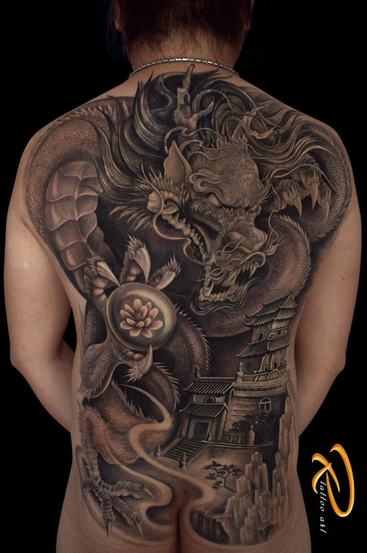 Tattoo rồng full lưng thể hiện sự sáng tạo không giới hạn