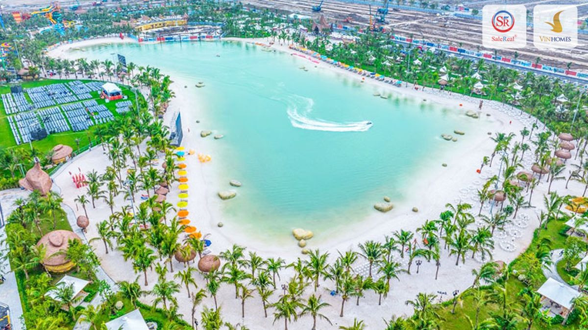 Thực tế biển hồ nước mặn Tropical Lagoon tại Vinhomes Ocean Park 3