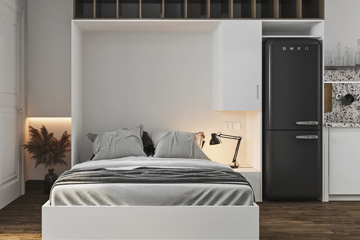 Tránh đặt tủ lạnh gần giường ngủ để đảm bảo giấc ngủ và sức khỏe