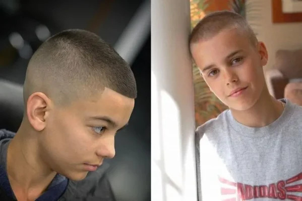 Bé trai hoạt bát với kiểu tóc Buzz Cut