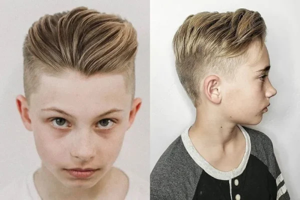 Bé trai 4 tuổi với kiểu tóc Pompadour