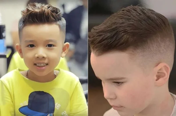 Bé trai phong cách với mái Short Quiff
