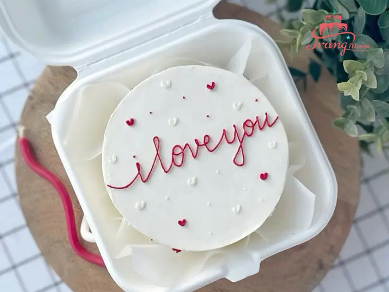 Bánh kem Bento Hàn Quốc với họa tiết tối giản
