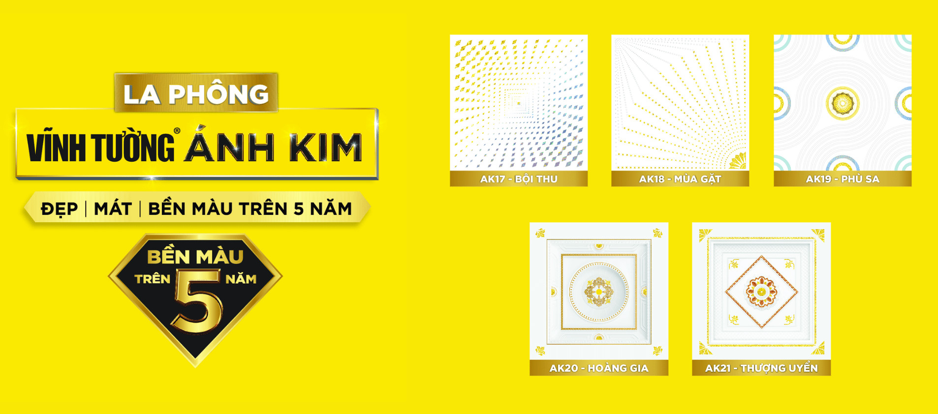 Bộ sưu tập 5 mẫu Tấm trang trí Vĩnh Tường DECO® Ánh Kim mới nhất