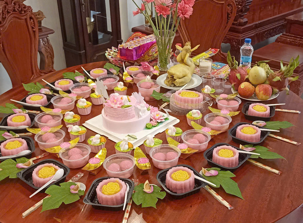 Mâm cúng đầy tháng bé gái truyền thống
