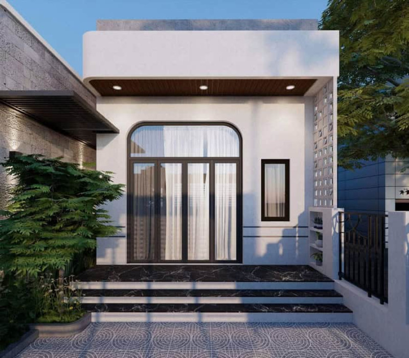 Mẫu nhà 1 tầng có 1 tum đơn giản, dễ thi công