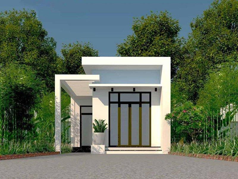 Mẫu nhà 1 tầng chi phí thấp thoáng mát, hài hòa với thiên nhiên