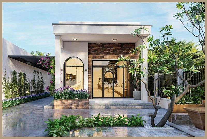 Mẫu nhà 1 tầng mặt tiền 6m đẹp, phối màu tinh tế