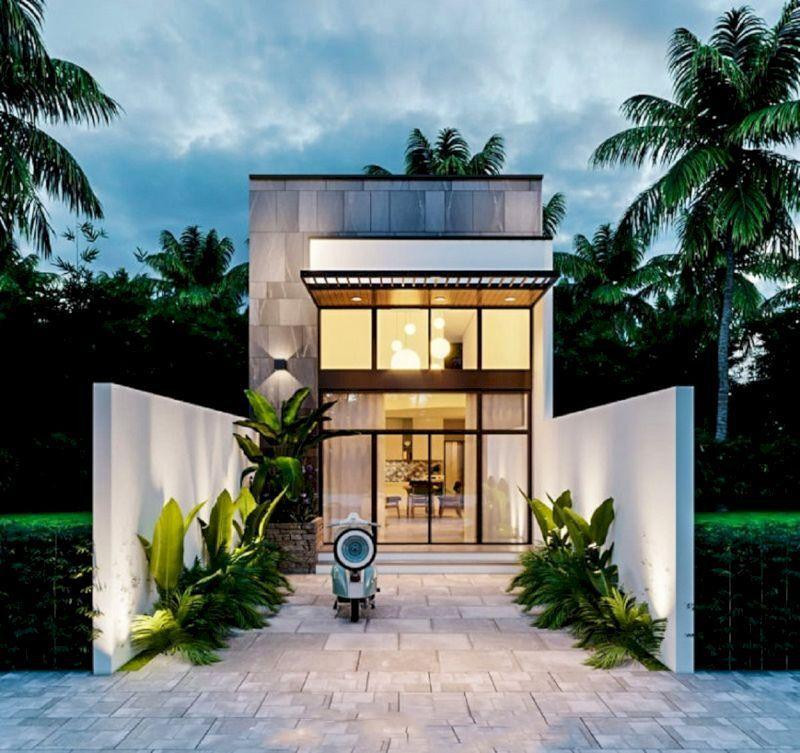 Mẫu nhà 1 tầng đẹp, ấm cúng có kích thước 5x17m