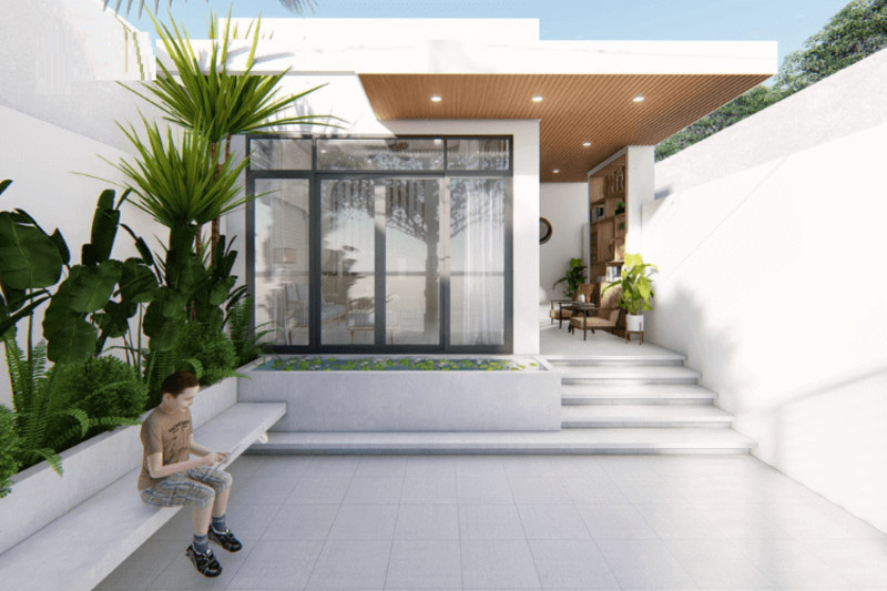 Kiến trúc nhà 1 tầng 5x17 tận dụng tối đa diện tích, phù hợp với những lô đất hạn chế