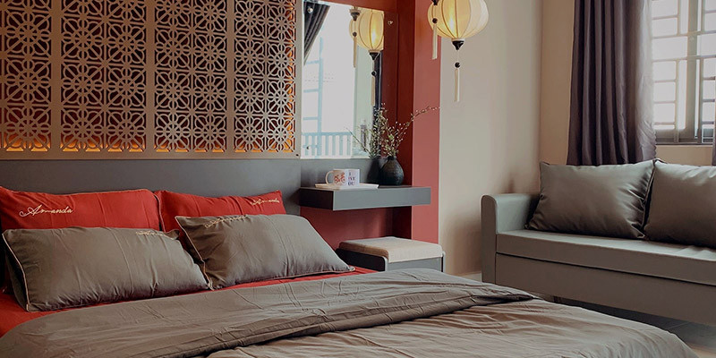 Phòng nghỉ phong cách Á châu ấm cúng tại 54 Homestay Cần Thơ