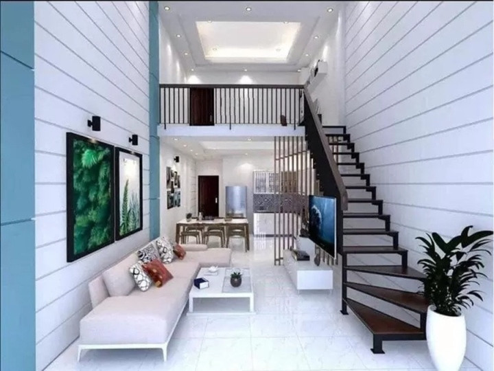 Thiết kế nhà cấp 4 gác lửng hiện đại với vật liệu kính và thép