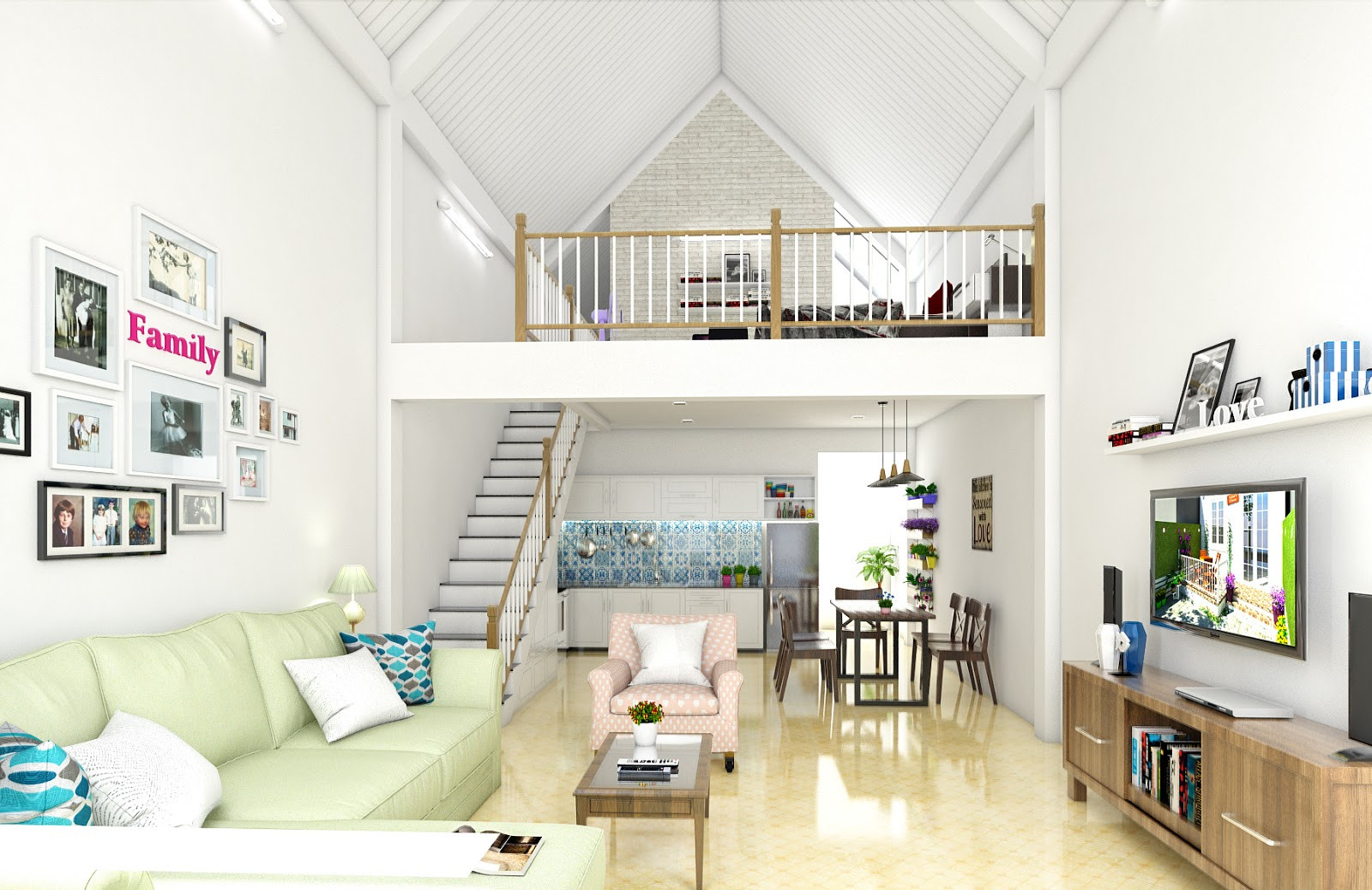 Nhà cấp 4 có gác lửng 40m2 với thiết kế tiết kiệm chi phí