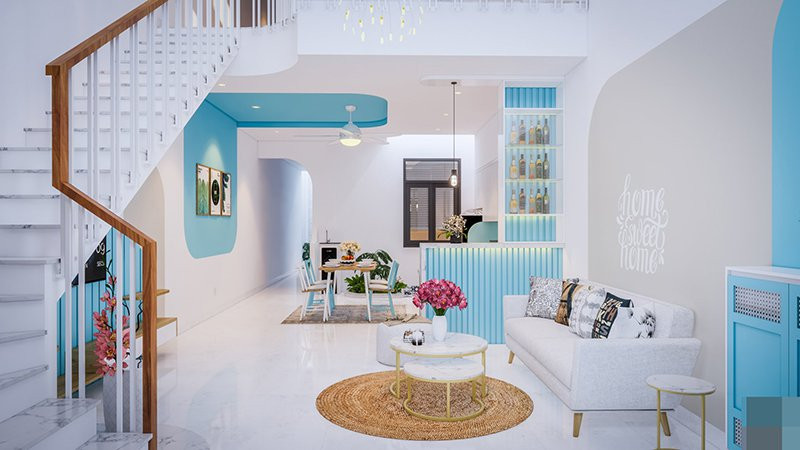Nhà cấp 4 gác lửng ven sông với thiết kế đặc biệt, móng cọc