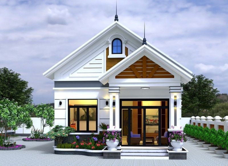 Nhà cấp 4 gác lửng 3 phòng ngủ với thiết kế hiện đại