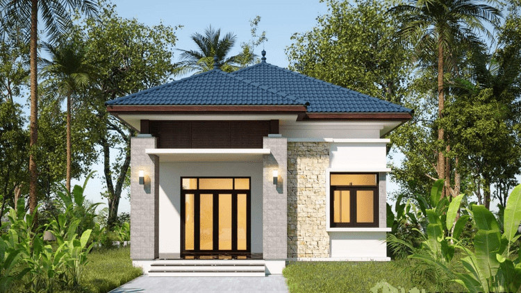 Mẫu nhà cấp 4 mái Nhật 3 phòng ngủ với chi phí thi công thấp, đẹp mắt