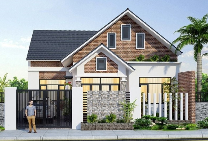 Mẫu nhà gác lửng với thiết kế kiến trúc hiện đại, đường nét tinh tế