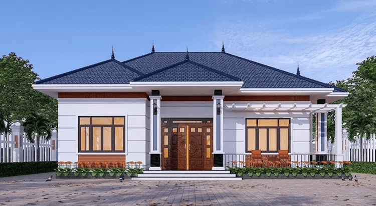 Nhà cấp 4 mái Nhật có thiết kế mái dốc nhẹ