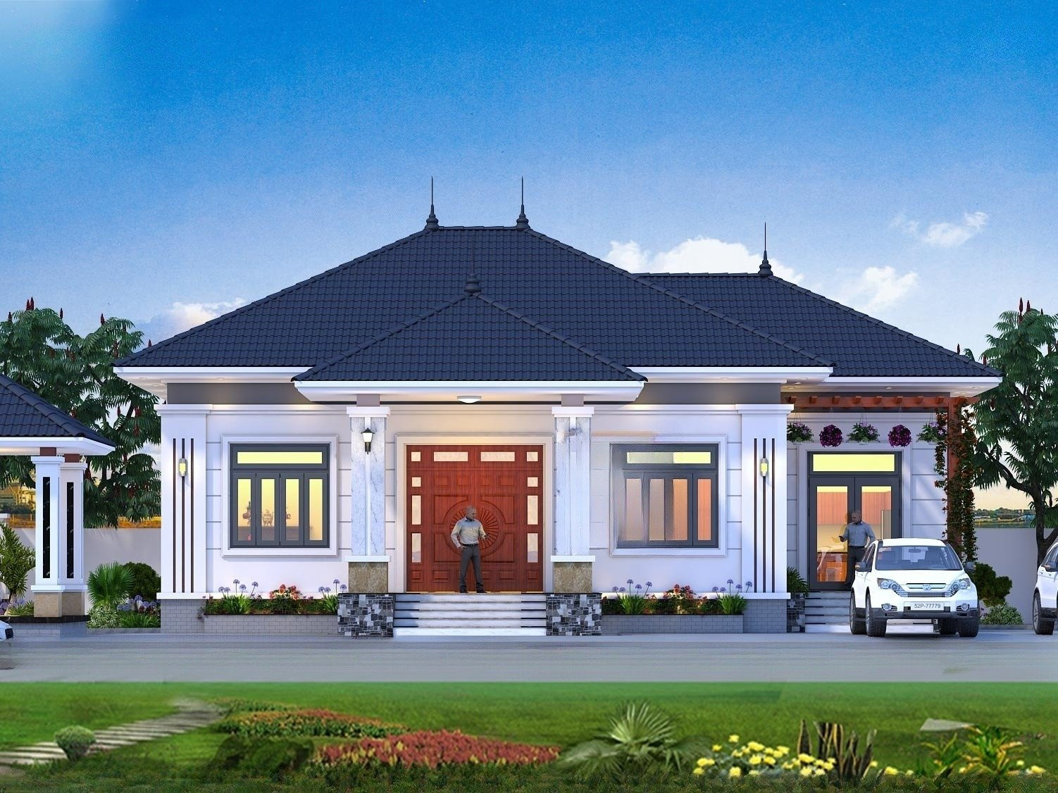 Mẫu nhà vườn mái Nhật 1 tầng đẹp, gần gũi thiÃªn nhiÃªn