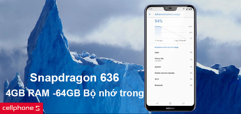 Cấu hình điện thoại Nokia 6.1 Plus với chip Snapdragon 636