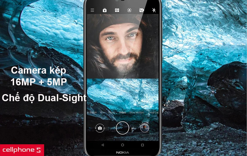 Hệ thống camera kép 16MP + 5MP của Nokia 6.1 Plus