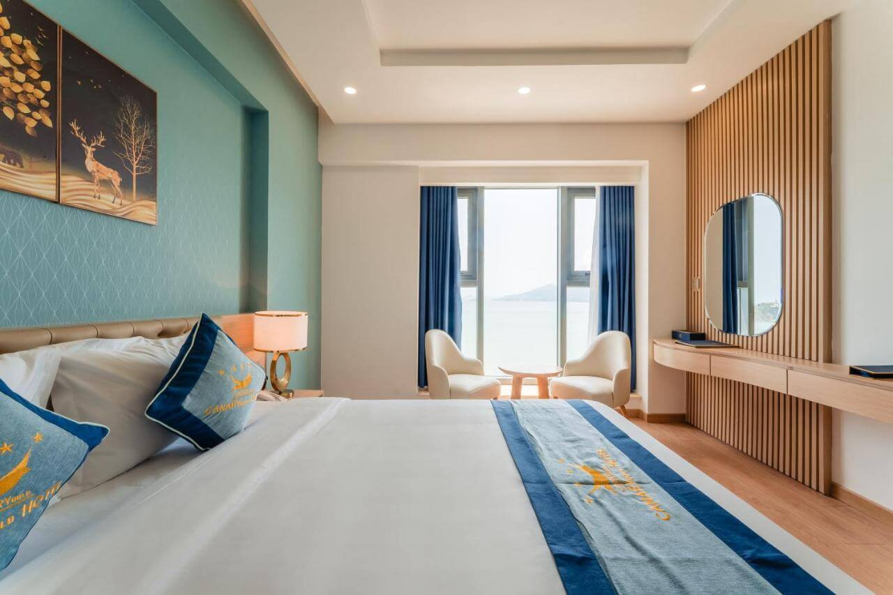 Nội thất sang trọng, đẳng cấp tại phòng nghỉ của Canary Gold Hotel Quy Nhơn