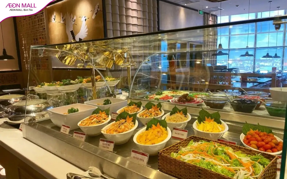 Nhà hàng buffet chay Ấn Tâm với không gian ấm cúng, nhẹ nhàng