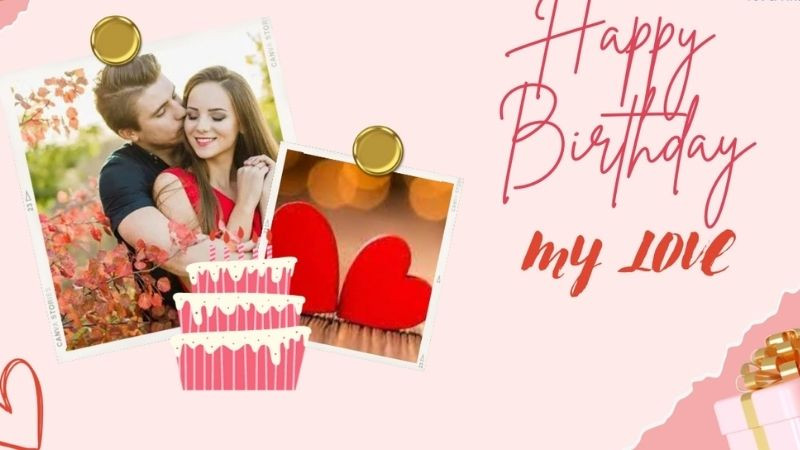 Ảnh chúc mừng sinh nhật với gấu bông ôm tim